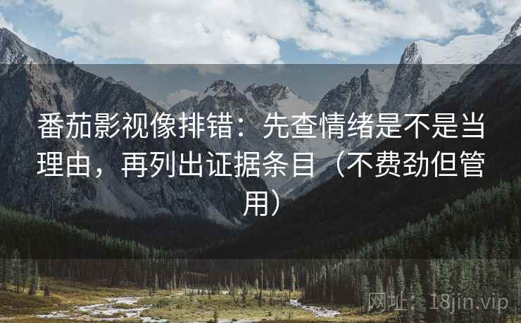 番茄影视像排错：先查情绪是不是当理由，再列出证据条目（不费劲但管用）