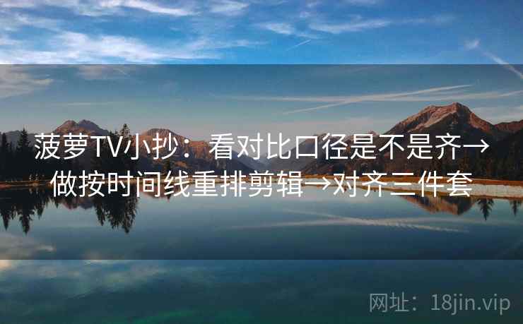 菠萝TV小抄：看对比口径是不是齐→做按时间线重排剪辑→对齐三件套