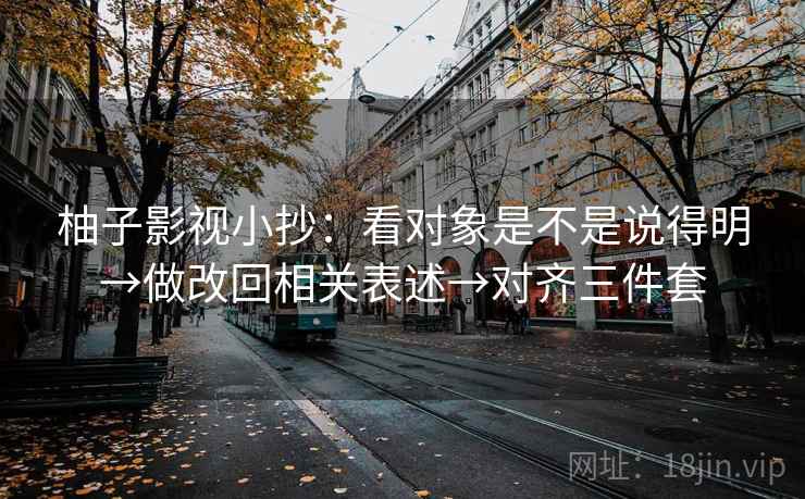 柚子影视小抄：看对象是不是说得明→做改回相关表述→对齐三件套